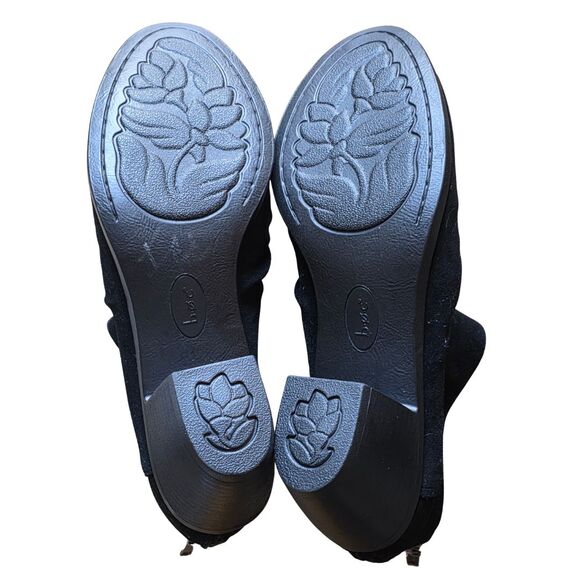 Born BOC Settle Black Leather Suede Slouch Ruched Ankle Boots 11 - Picture 14 of 16